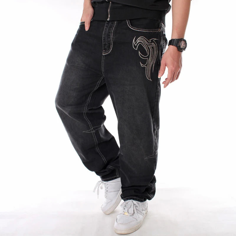 GRIND LARGE WINGS Embroidery Wings Baggy Jeans