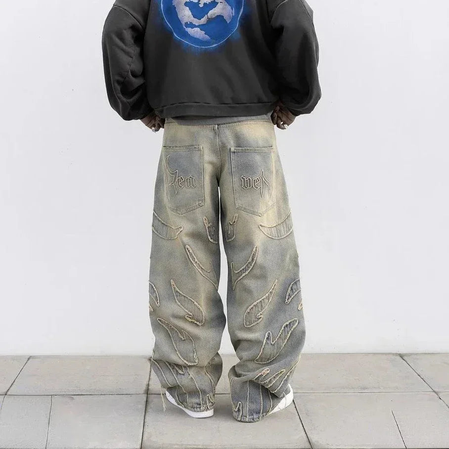 GRIND PATCHWORK Disign Baggy Jeans