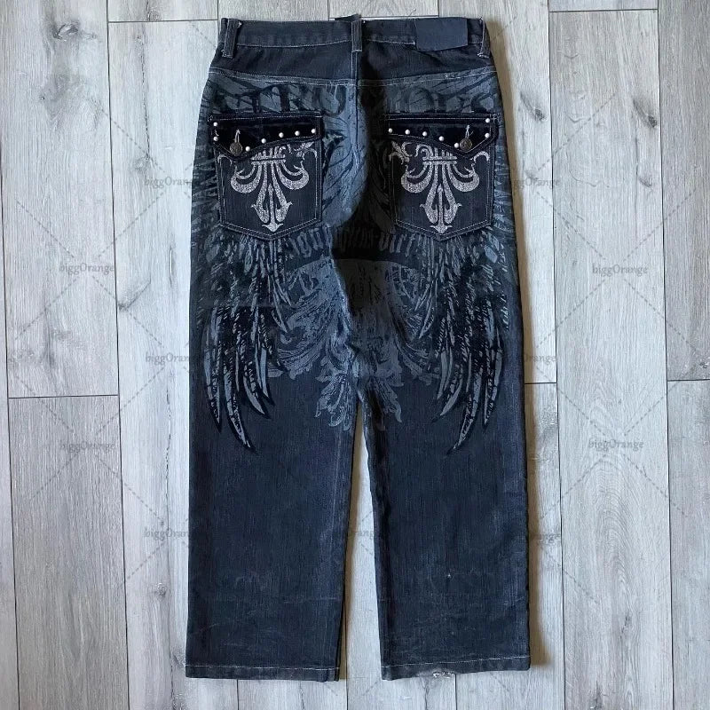 GRIND LIGHT&DARK Printed Baggy Jeans