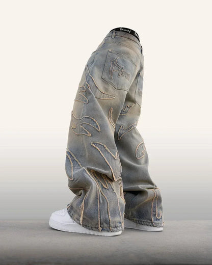 GRIND PATCHWORK Disign Baggy Jeans