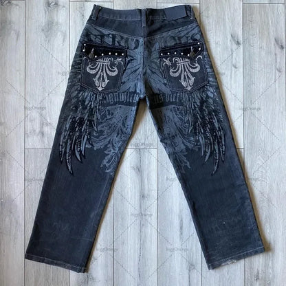 GRIND LIGHT&DARK Printed Baggy Jeans