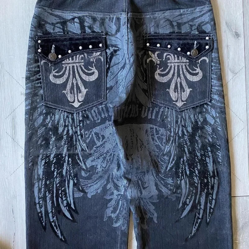 GRIND LIGHT&DARK Printed Baggy Jeans