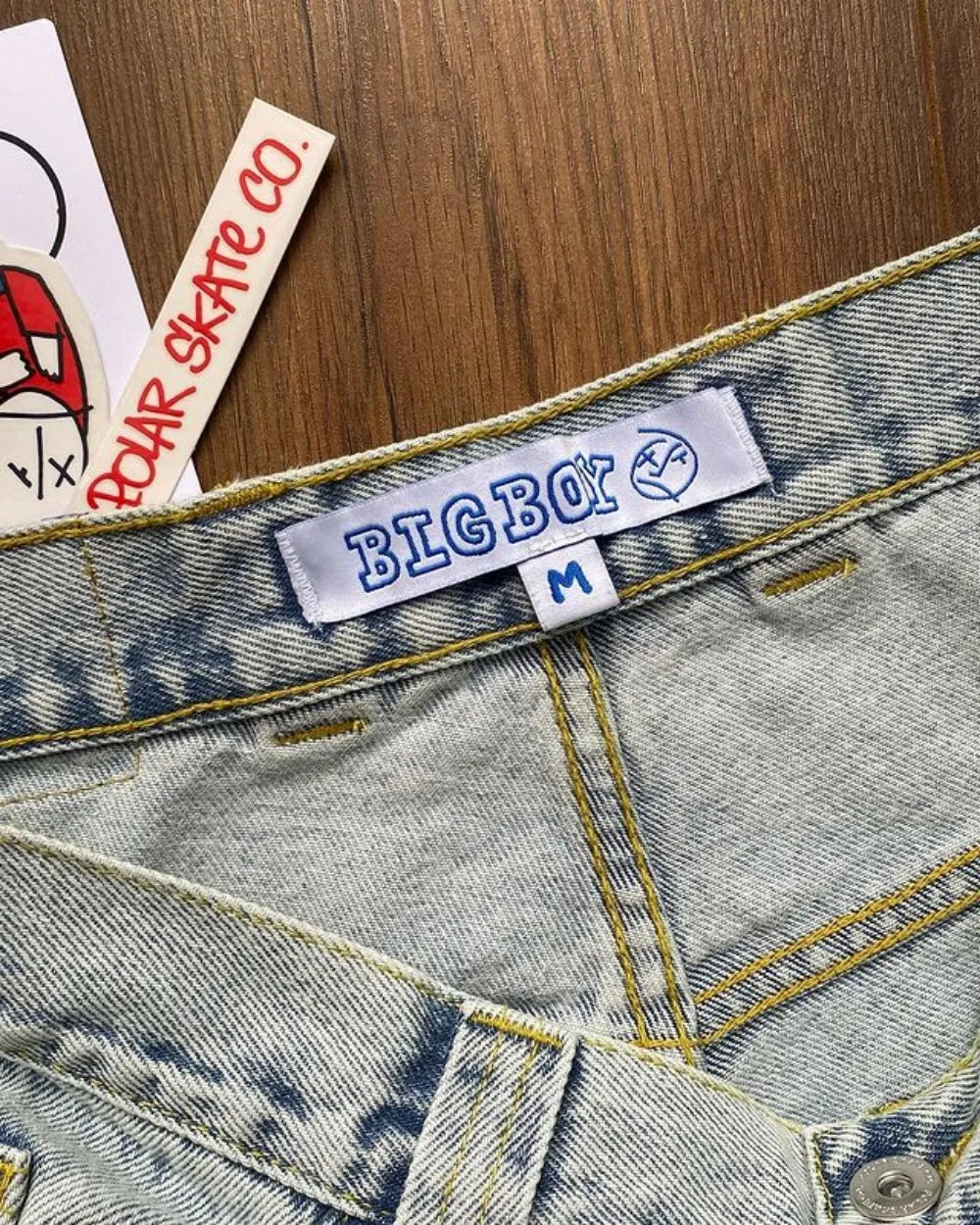 GRIND LOOSE Embroidery Baggy Jeans